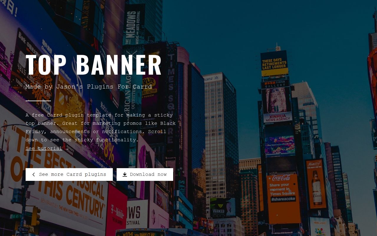 I made a top banner plugin for Carrd.co sites